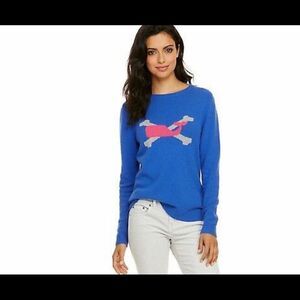 Vineyard Vines blue whale print cashmere sweater S